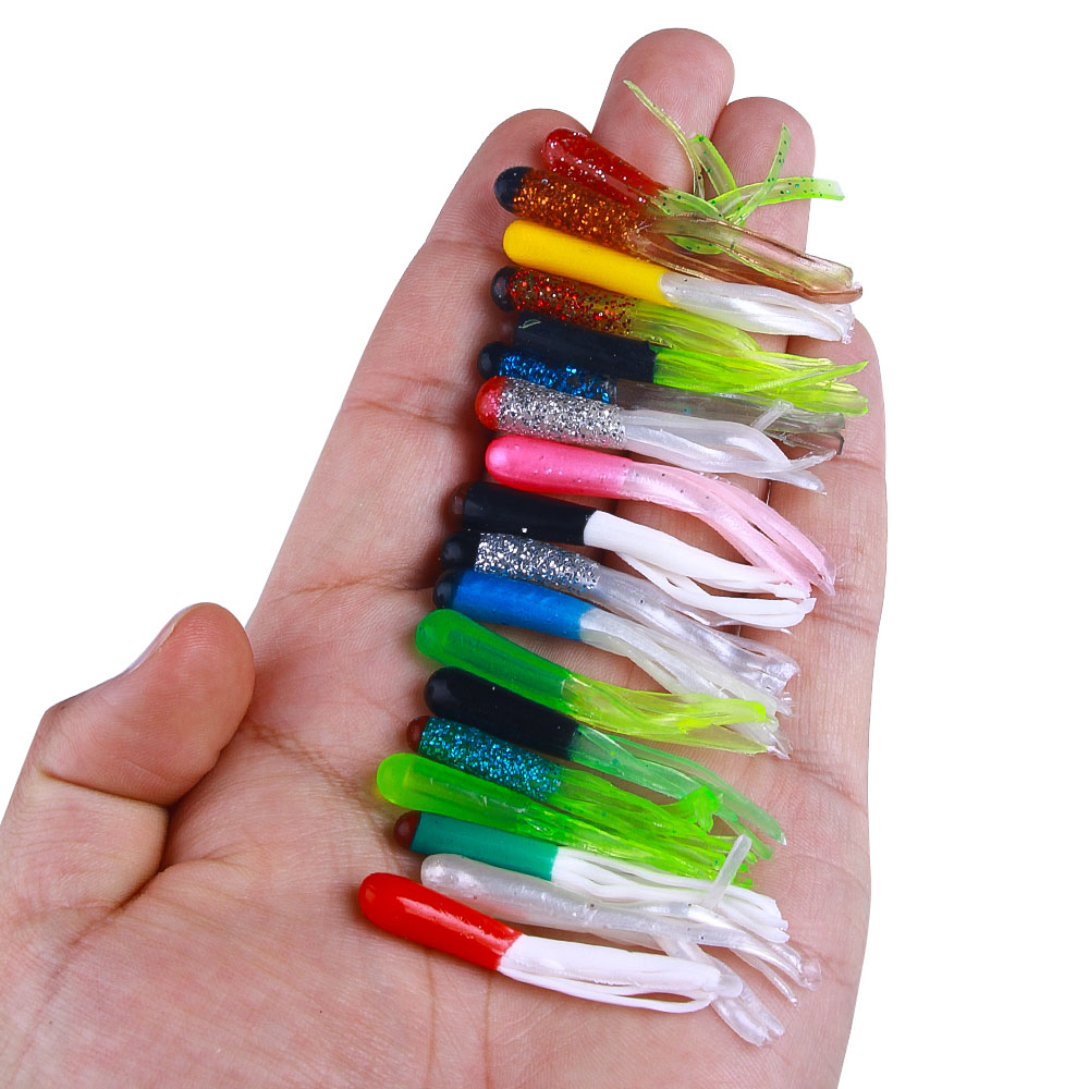 Tube de pêche leurre 48mm petit calmar en plastique souple leurre de pêche appât 10 pcs/lot