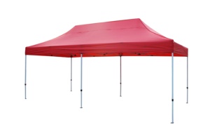 3X6M Tente économique étanche pour spectacle et fête Gazebo Protection UV Jardin Extérieur Instantané Pop Up Pliable Paroi Latérale Rouge - Product Image 3