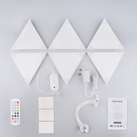 Panneau lumineux intelligent LED Contrôle vocal Applique murale triangulaire USB Blanc Moderne 80 ABS RGBW Décoration de chambre Veilleuse à capteur LED RVB