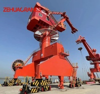 Vente Flash 360 °   Grue portique pivotante en acier, 10t-120t, grue portique pivotante à flèche articulée sur mesure pour le levage de marchandises en vrac en quai portuaire