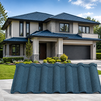 Tuile de toiture moderne en pierre revêtue Golan pour appartements avec revêtement acrylique protecteur et protection imperméable