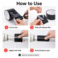 Ruban d'étanchéité en PVC caoutchouté flexible de 4 pouces, résistant aux solvants et à l'eau, pour la réparation des fuites et la réparation des fissures
