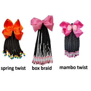 Perruque synthétique pour enfants africains, dreadlocks, perles, <span class=keywords><strong>queue</strong></span> <span class=keywords><strong>de</strong></span> <span class=keywords><strong>cheval</strong></span> <span class=keywords><strong>avec</strong></span> nœud, accessoires pour cheveux, couvre-chef, vente en gros, <span class=keywords><strong>queue</strong></span> <span class=keywords><strong>de</strong></span> <span class=keywords><strong>cheval</strong></span> pré-tressée pour enfants - Product Image 2