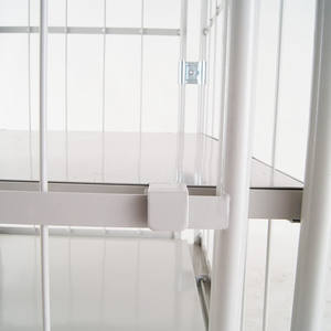 वेयरहाउस स्टोरेज ट्रांसपोर्ट थ्री-साइड फोल्डिंग रोल कंटेनर केज ट्रॉली - Product Image 6