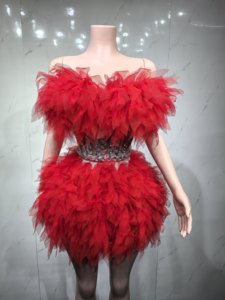 Ensemble Haut et Jupe Sexy en Dentelle, Robe Rose <span class=keywords><strong>Tendance</strong></span>, Club Dragqueen 303, Performance Y001 - Product Image 5
