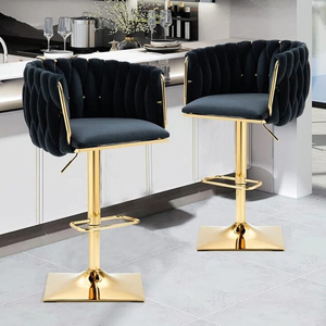 Chaise <span class=keywords><strong>de</strong></span> <span class=keywords><strong>bar</strong></span> pivotante en métal, style nordique, moderne, pour la maison, ensemble <span class=keywords><strong>de</strong></span> meubles, tabourets <span class=keywords><strong>de</strong></span> <span class=keywords><strong>bar</strong></span> <span class=keywords><strong>de</strong></span> luxe en bois, velours, cuir, doré pour cuisine - Product Image 1