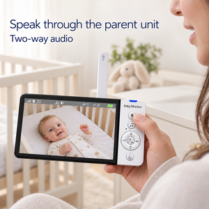 Babyphone sans application de 5 pouces avec huit berceuses, rappels d'alimentation et surveillance de la température ambiante ABM700 - Product Image 4