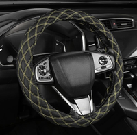 Housse de volant en cuir de luxe à 4 branches, ensemble complet d'accessoires automobiles, compatible avec le modèle de voiture Toyota 09