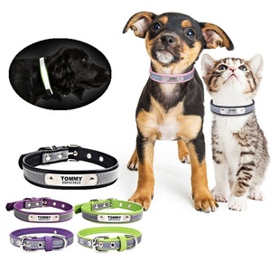 Dog Collar Personalized Pet Collar for Cats Engraved ID Tag Nameplate Small Medium Large Dogs Reflective Collar Dropshipping