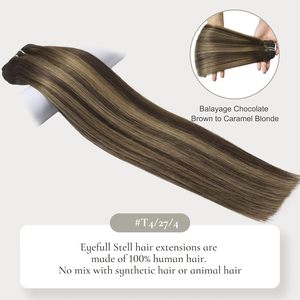 Lanrui Hair 14 pulgadas 120G Real chino Remy recto grueso máquina doble trama <span class=keywords><strong>Balayage</strong></span> Clip-In extensiones de cabello 9PCS cabello humano - Product Image 6