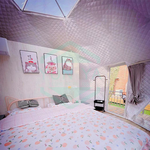 Tente dôme de luxe Georgia <span class=keywords><strong>6m</strong></span> préfabriquée pour maison de camp avec grande <span class=keywords><strong>baie</strong></span> transparente rideau de fenêtre et isolation en coton - Product Image 6