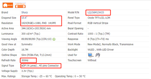 <span class=keywords><strong>Pantalla</strong></span> LCD de 15,6 "300HZ 18010-15680500 LQ156M1JW25 FHD EDP <span class=keywords><strong>Pantalla</strong></span> LED de 40 pines para <span class=keywords><strong>Asus</strong></span> - Product Image 3