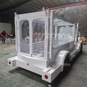 รถศพไฟฟ้าสไตล์เรโทรคลาสสิก สีขาว 4 ล้อ สำหรับการขนส่งพิเศษ - Product Image 3