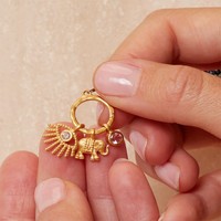 Mode acier inoxydable bricolage pendentif à breloque soleil oeil lune pierre de naissance breloques femme 18K plaqué or bricolage breloque
