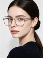 Personnalisation de montures de lunettes en métal haut de gamme, légères, surdimensionnées, vente en gros d'usine pour usage quotidien, OEM/ODM