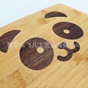 Bamboo Cutting Board 21.5x16x1.3cm Panda Design Rectangle Chopping <b>Block</b> For Kitchen Use - Product Image 4
