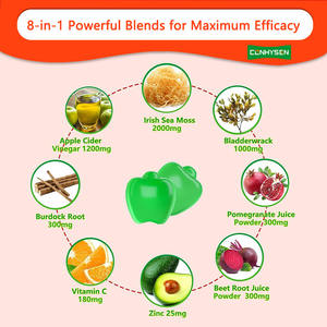 Marque privée Vinaigre de cidre de pomme Nori sauvage biologique Perte de poids Gummy Detox Perte de poids Régime cétone Soutien métabolique pour adultes - Product Image 3