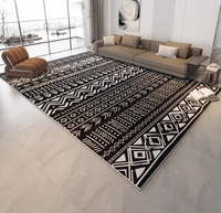Moderner Teppich mit Blumenmuster aus Polyester, Umweltfreundlich und Haustierfreundlich für Wohnzimmer und Schlafzimmer