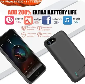 10000Mah pour <span class=keywords><strong>iPhone</strong></span> <span class=keywords><strong>SE</strong></span> 2020 8 7 6S 6 Étui de protection avec <span class=keywords><strong>batterie</strong></span> externe portable Chargeur de <span class=keywords><strong>batterie</strong></span> pour <span class=keywords><strong>iPhone</strong></span> 6 Étui - Product Image 3