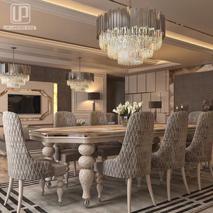 Factory Direct Sell High Quality Luxury Italian Dining Room Furniture Set Antique Dining <b>Table</b> With Chairs UP-5-1 <b>Table</b> With Cha - Product Image 5