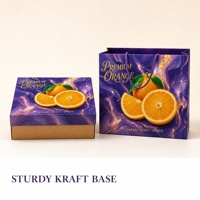 Premium oranje geschenkdoos met draagtas paarse marmerprint op maat gemaakte kartonnen fruitverpakking groothandel