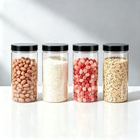 250ml 300ml 400ml Premium Kwaliteit Brede Mond PET Bewaarblikken voor Noten Gedroogd Fruit Lege Keukenvoedsel Koffiebonen Bewaarplastic Potjes