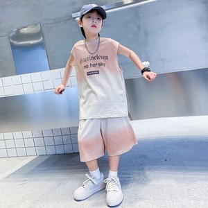 Conjuntos de Ropa Casual para Niños Adolescentes, Estilo Coreano de Verano, Chaleco y Pantalones Cortos con Estampado Degradado de 2 Piezas - Product Image 6