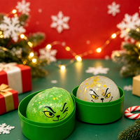 Jouet Squishy Grinch Vert en forme de Boulette Vapeur, Boîte Mystère, Anti-stress de Noël, Cadeau Fidget à Presser pour Adolescents et Adultes