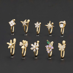Faux Anneau de <span class=keywords><strong>Nez</strong></span> Clip U Forme Zircon Micro-Incrusté Géométrique Créatif, Tendance Femme Style Europe et États-Unis - Product Image 1