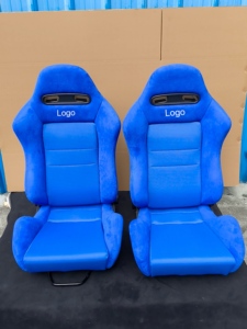 Paires de sièges <span class=keywords><strong>sport</strong></span> semi-évasés inclinables Recaro en suède bleu pour <span class=keywords><strong>Toyota</strong></span> GR <span class=keywords><strong>Yaris</strong></span> GXPA16 Street & Track - Product Image 1