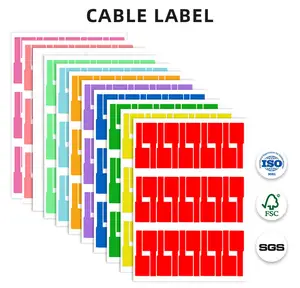 cable marker label factory custom cable label logo waterproof tie-on ethernet cable label