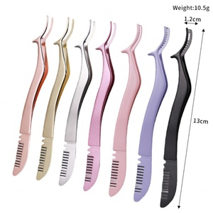 Pince à épiler longue et ronde en plastique pour extensions de cils, outil de beauté de précision, emballage individuel - Product Image 2