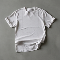 T-shirt vierge personnalisé Kornit DTG écologique 220g, fabrication OEM, pour homme, style vintage, coupe oversize, 100% coton