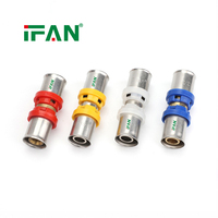 Raccord en T en laiton haute pression IFAN One Touch 16-32MM fileté femelle-mâle pour raccords à sertir PEX