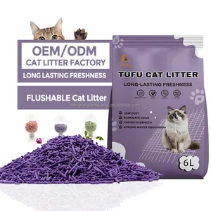 Свежий высококачественный натуральный беспыльный мир, лучший кошачий песок, биоразлагаемый комковик для кошачьего туалета с тофу