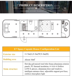 Cápsula Espacial Prefabricada Modular con Estructura de Acero Moderna, Diseño de Contenedor para Uso Hotelero - Product Image 6