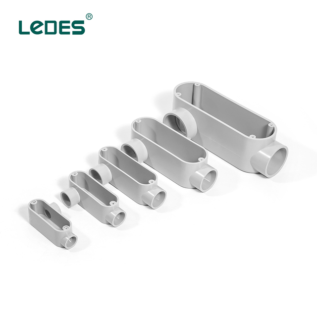 1/2 Inch LL PVC Conduit Body With Cover Conduit Fittings ETL Listed Electrical Outlet Body Gray