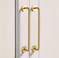 Poignées de meuble en laiton massif, finition or brossé, poignées de tiroir modernes, quincaillerie de porte de placard de cuisine, poignées de porte de garde-robe en laiton robustes