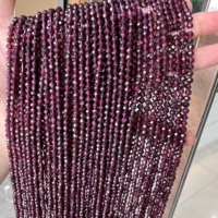 Perles en pierre naturelle facettées de 2 mm, 3 mm, 4 mm, pierres précieuses en cristal, grenat orange, grenat violet, perles en vrac pour la fabrication de bijoux