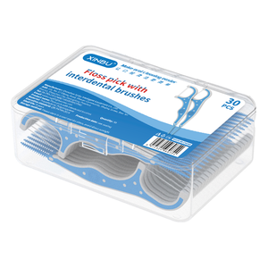 Asta per filo interdentale in plastica a doppio scopo con spazzola interdentale per la pulizia degli spazi interdentali - Product Image 2