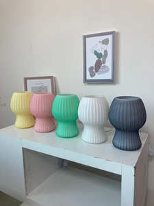 Đèn Dạng Nấm Thủy Tinh <span class=keywords><strong>Murano</strong></span>, Đèn Để Bàn Kiểu Bắc Âu, Màu Pastel, Kẻ Sọc, Đèn Hoa Tulip Sọc Hiện Đại - Product Image 3