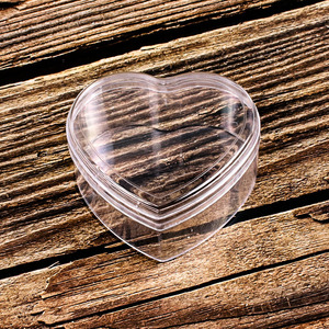 Caja de Acrílico Transparente de 3.4 x 2.95 x 1.57 Pulgadas, Caja de Exhibición de Joyería de Cristal en Forma de Cubo de Corazón con Tapa para Regalo de Boda - Product Image 2