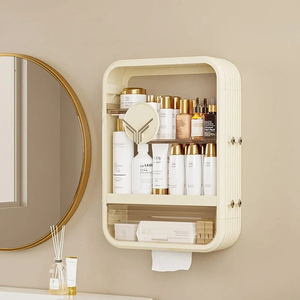 Duvar asılı mutfak katmanlı banyo dolapları görsel saklama kutusu depolama raf çok katmanlı organizatör raf şeffaf - Product Image 3