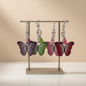 พวงกุญแจอะคริลิคการ์ตูนลายผีเสื้อสุดสร้างสรรค์  รักษ์โลก  ทันสมัย  พร้อมพู่ห้อย  ใช้ได้ทั้งเป็นจี้กระเป๋าและจี้รถยนต์  <span class=keywords><strong>bts</strong></span> - Product Image 1