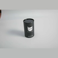 Emballage personnalisé en tube de papier kraft noir pour flacon de parfum avec logo en feuille d'or, boîte cylindrique, vente en gros, directement de l'usine, OEM ODM