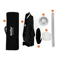 Boîte à lumière professionnelle Godox Bowens Mount Strip Softbox 35x140cm avec grille pour flash de studio, photographie de produits et portraits