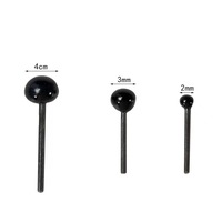 Olhos de segurança para artesanato, olho de gesso preto para olhos, 2m, 3mm, 4mm, 50 pares/saco