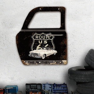 Panneau métallique vintage Route 66 <span class=keywords><strong>des</strong></span> États-Unis, enseigne murale rétro pour <span class=keywords><strong>garage</strong></span>, décoration de porte de voiture, enseigne de bar en métal - Product Image 1