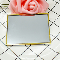 Metal Framed Square Single-Sided Magnifying Personalized Vanity Mirror Clear Reflection Portable Desktop Cosmetic Makeup for