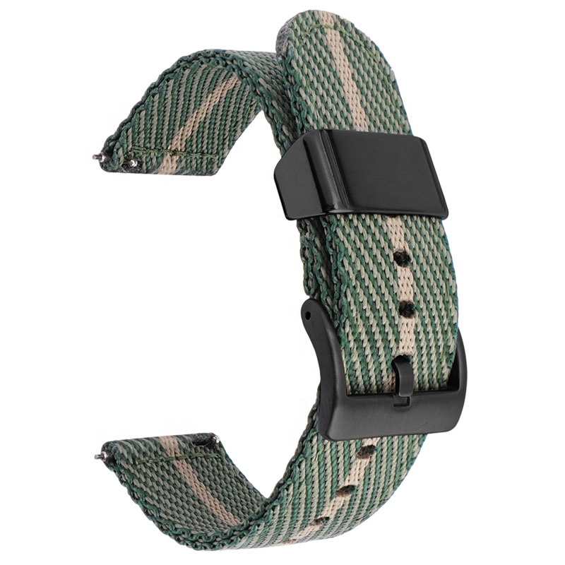 Wholesale New Design 18mm 20mm 22mm 24mm Premium Canvas Watchband Braided Nylon Watch Strap